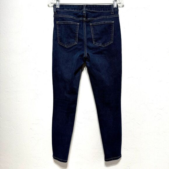 Harper Jeans Dark Wash Blue Skinny Mid Rise Zip Fly Stretch Womens size 27 - Picture 7 of 7